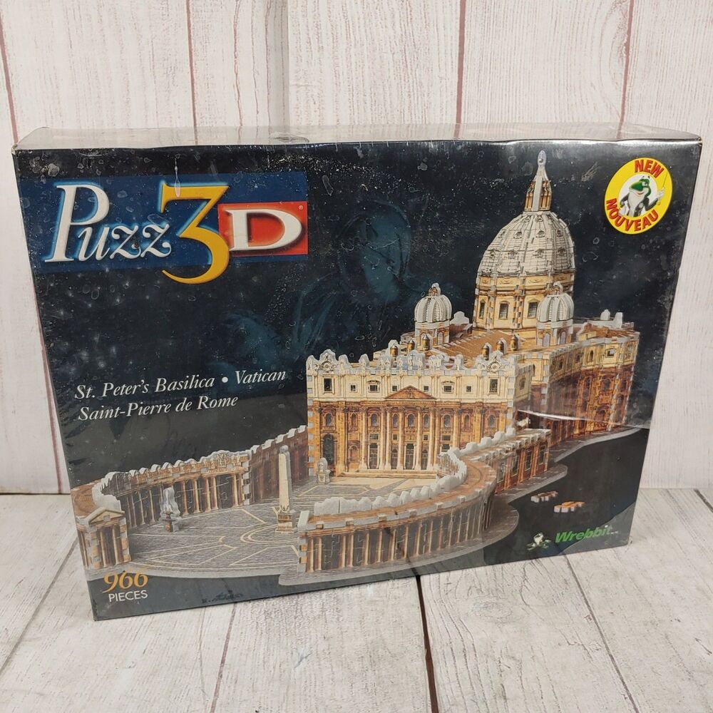 NEW & SEALED Puzz 3D St. Peter’s Basilica Vatican Rome 966 Pieces Wrebbit Puzzle
